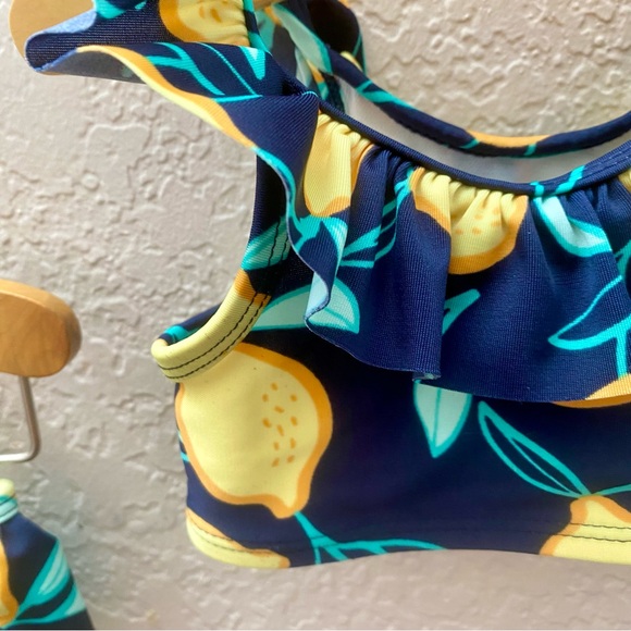 Cat & Jack Ruffle Trim Lemon Bikini Set - Size 12m - Picture 3 of 4